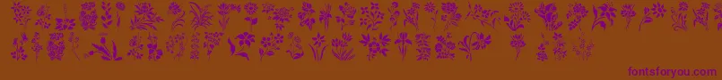 HffFloralStencil-Schriftart – Violette Schriften auf braunem Hintergrund