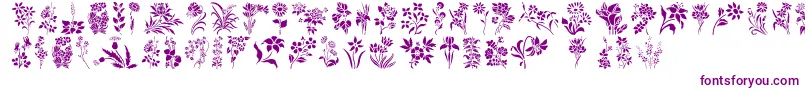 fuente HffFloralStencil – Fuentes Moradas Sobre Fondo Blanco
