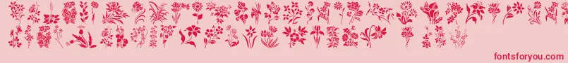 HffFloralStencil-Schriftart – Rote Schriften auf rosa Hintergrund