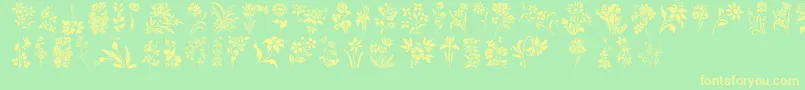 Czcionka HffFloralStencil – żółte czcionki na zielonym tle