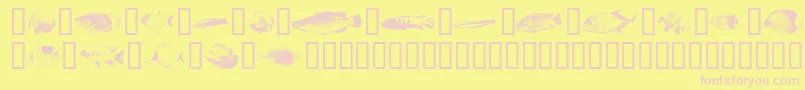 Fishpoa ffy-Schriftart – Rosa Schriften auf gelbem Hintergrund