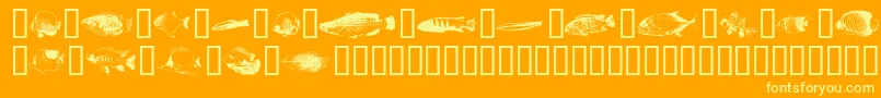 Fishpoa ffy Font – Yellow Fonts on Orange Background
