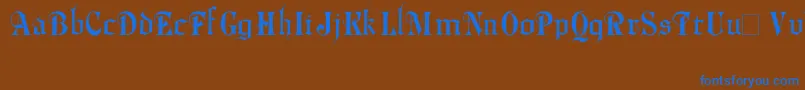 Phalyn-Schriftart – Blaue Schriften auf braunem Hintergrund