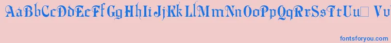 Phalyn Font – Blue Fonts on Pink Background