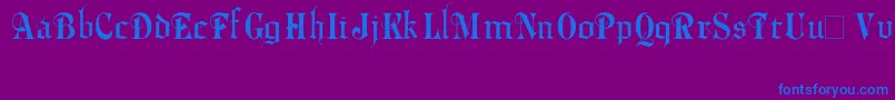 Phalyn Font – Blue Fonts on Purple Background