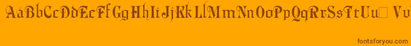 Phalyn Font – Brown Fonts on Orange Background