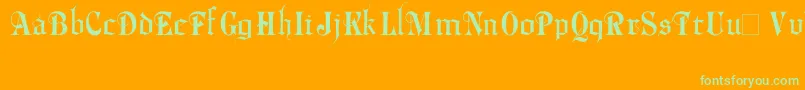 Phalyn-Schriftart – Grüne Schriften auf orangefarbenem Hintergrund