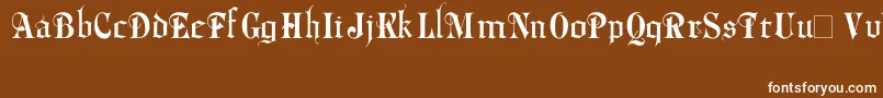 Phalyn-Schriftart – Weiße Schriften auf braunem Hintergrund