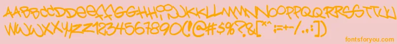 Bringthanoize Font – Orange Fonts on Pink Background