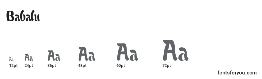 Размеры шрифта Babalu