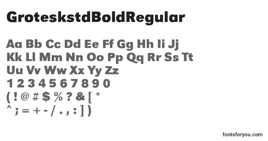 Schriftart GroteskstdBoldRegular – Alphabet, Zahlen, spezielle Symbole