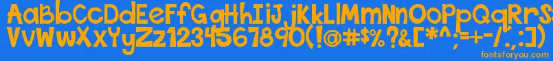 フォントThisFontIsBold – オレンジ色の文字が青い背景にあります。