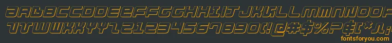 Direktor3Di Font – Orange Fonts on Black Background