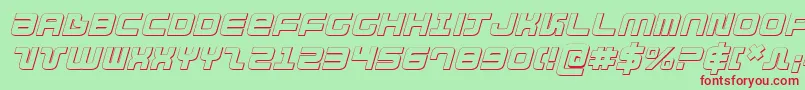 フォントDirektor3Di – 赤い文字の緑の背景