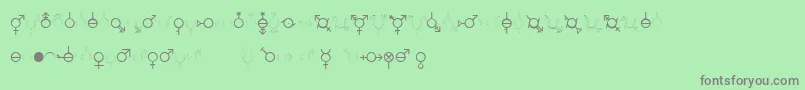 GenderDorama-Schriftart – Graue Schriften auf grünem Hintergrund