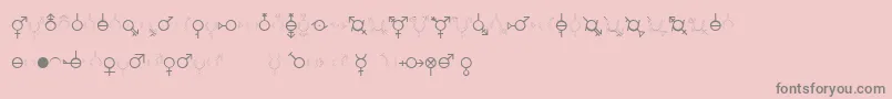 GenderDorama-fontti – harmaat kirjasimet vaaleanpunaisella taustalla