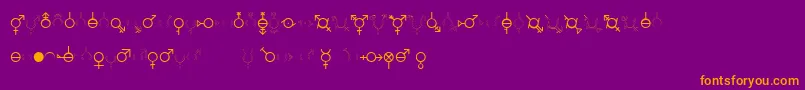 Шрифт GenderDorama – оранжевые шрифты на фиолетовом фоне