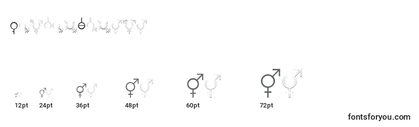 Размеры шрифта GenderDorama