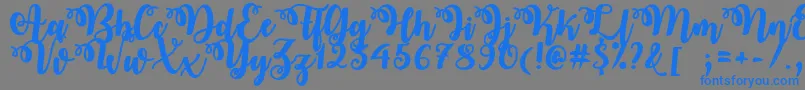 OctoberTwilightTtf-Schriftart – Blaue Schriften auf grauem Hintergrund