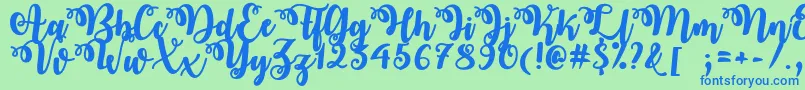 OctoberTwilightTtf Font – Blue Fonts on Green Background