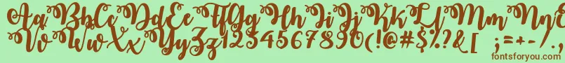 OctoberTwilightTtf Font – Brown Fonts on Green Background