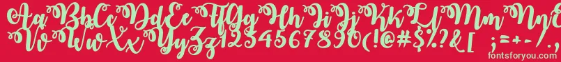 フォントOctoberTwilightTtf – 赤い背景に緑の文字