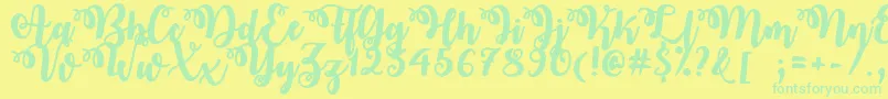 Fonte OctoberTwilightTtf – fontes verdes em um fundo amarelo