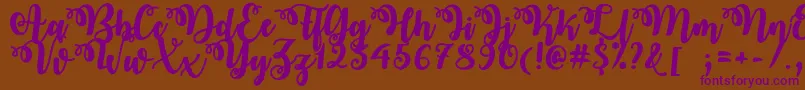 OctoberTwilightTtf-Schriftart – Violette Schriften auf braunem Hintergrund