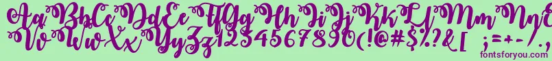 OctoberTwilightTtf Font – Purple Fonts on Green Background