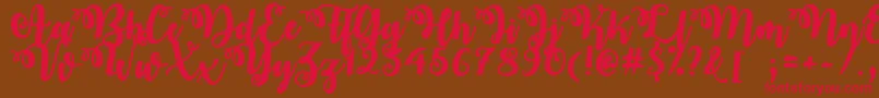 OctoberTwilightTtf-Schriftart – Rote Schriften auf braunem Hintergrund