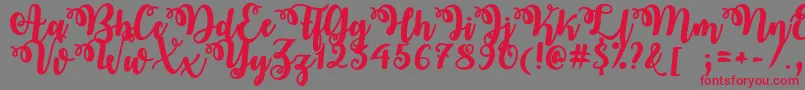 フォントOctoberTwilightTtf – 赤い文字の灰色の背景