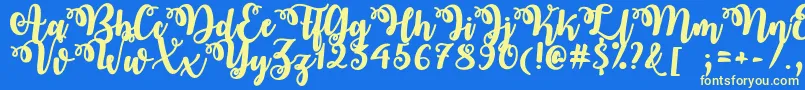 OctoberTwilightTtf Font – Yellow Fonts on Blue Background