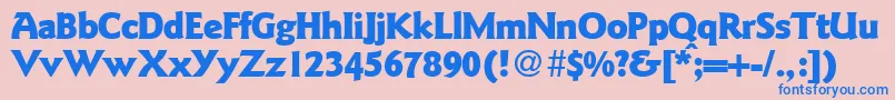 フォントGoudysanstwoblackRegularDb – ピンクの背景に青い文字