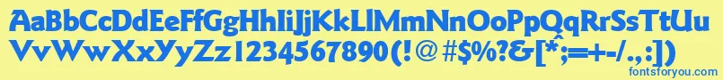 GoudysanstwoblackRegularDb Font – Blue Fonts on Yellow Background