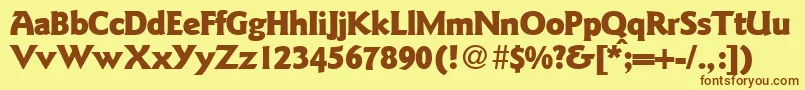 GoudysanstwoblackRegularDb-Schriftart – Braune Schriften auf gelbem Hintergrund