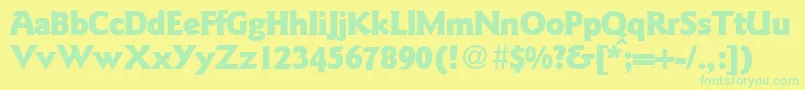 GoudysanstwoblackRegularDb Font – Green Fonts on Yellow Background