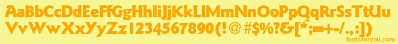GoudysanstwoblackRegularDb-Schriftart – Orangefarbene Schriften auf gelbem Hintergrund