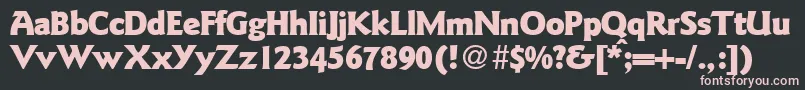 フォントGoudysanstwoblackRegularDb – 黒い背景にピンクのフォント