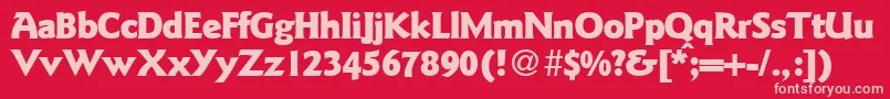 Czcionka GoudysanstwoblackRegularDb – różowe czcionki na czerwonym tle