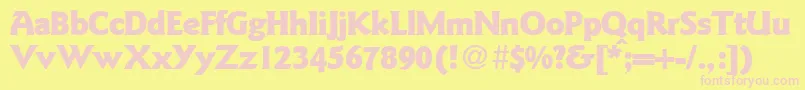 GoudysanstwoblackRegularDb Font – Pink Fonts on Yellow Background