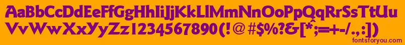 GoudysanstwoblackRegularDb Font – Purple Fonts on Orange Background