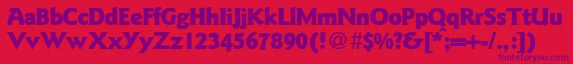 Czcionka GoudysanstwoblackRegularDb – fioletowe czcionki na czerwonym tle