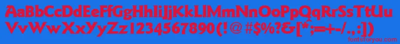 Шрифт GoudysanstwoblackRegularDb – красные шрифты на синем фоне