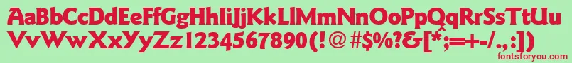 GoudysanstwoblackRegularDb Font – Red Fonts on Green Background