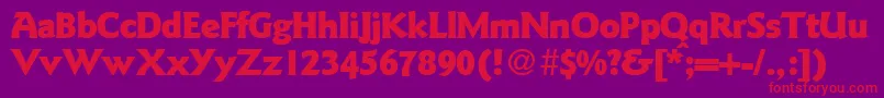 フォントGoudysanstwoblackRegularDb – 紫の背景に赤い文字