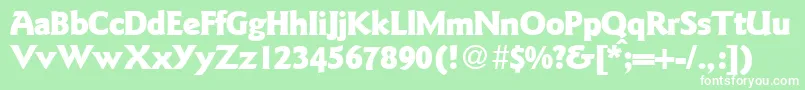 GoudysanstwoblackRegularDb-Schriftart – Weiße Schriften auf grünem Hintergrund