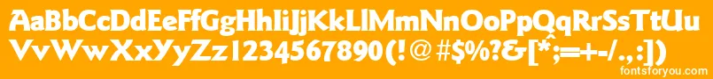 GoudysanstwoblackRegularDb-Schriftart – Weiße Schriften auf orangefarbenem Hintergrund