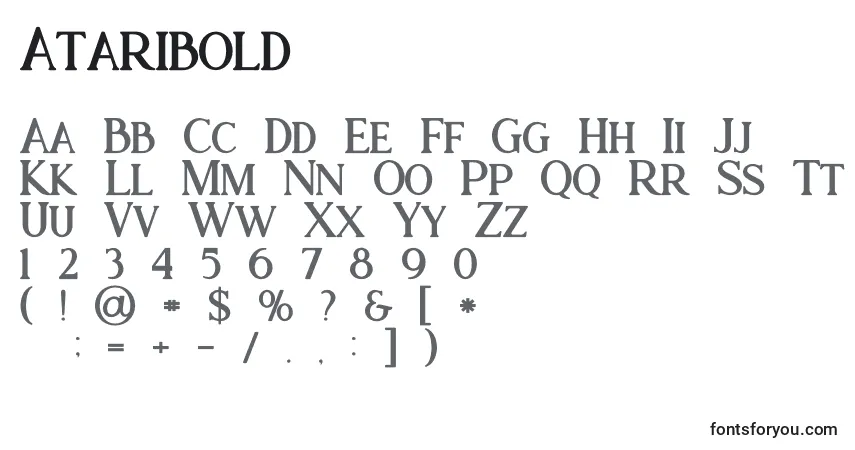 A fonte Ataribold – alfabeto, números, caracteres especiais