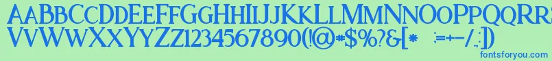 Ataribold Font – Blue Fonts on Green Background