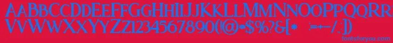 Czcionka Ataribold – niebieskie czcionki na czerwonym tle